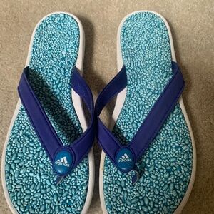 Adidas Blue Pebble Bottom Flip Flops